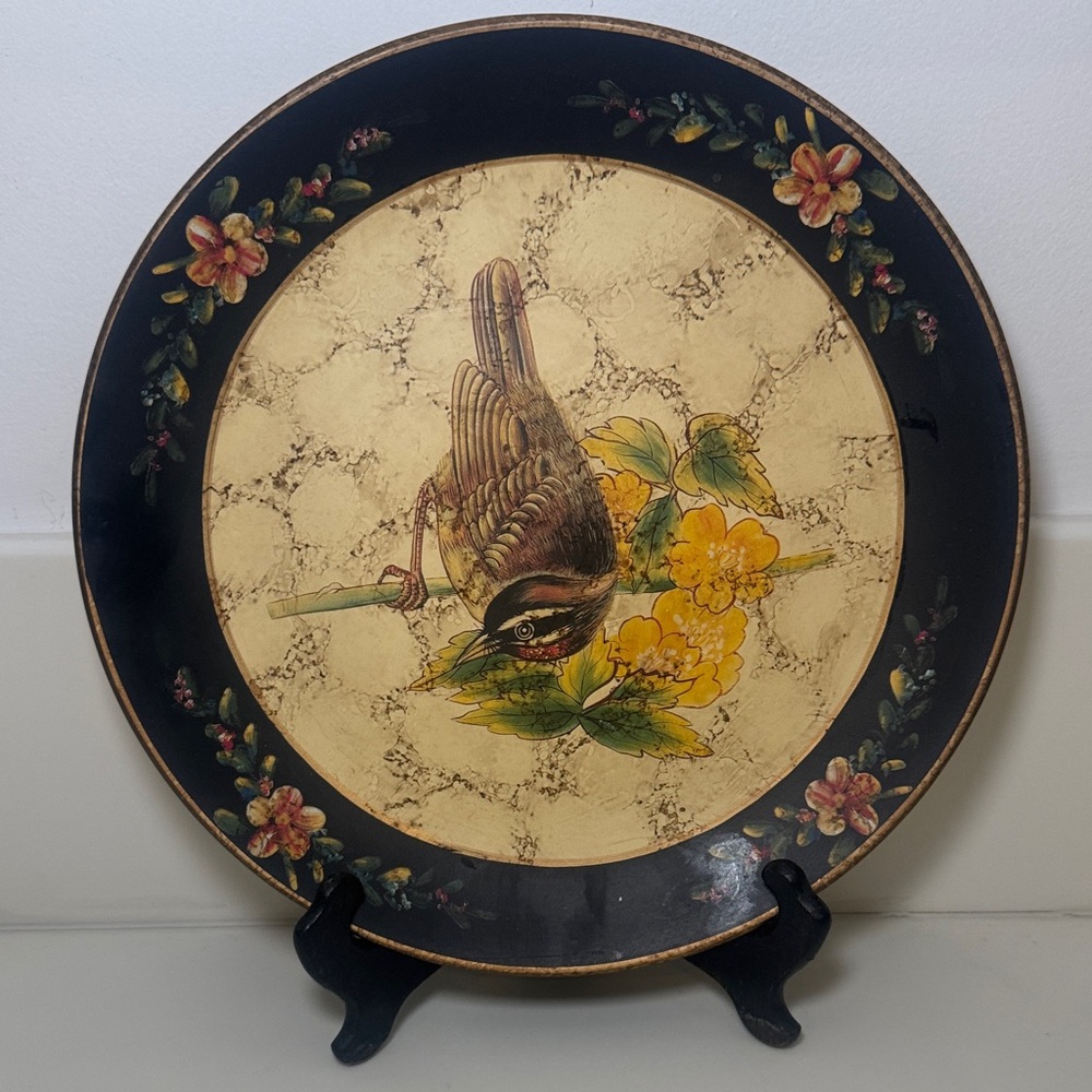 Decorative Bird and Floral Plate